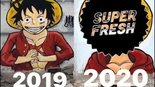 LUFFY D MONKEY THE BIGGEST GRAFFITI 2019 Vs 2020 RENEW GRAFFITI MIKIS ONE PIECE 