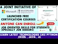 Microsoft Ministry of India Launched Free Certification Courses for Students Java Excel Python