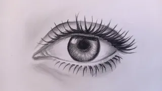 تعلم رسم العين بالرصاص للمبتدئين خطوة خطوة كيفية رسم الرموش 