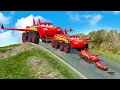Download Lagu Big & Small Flying Lightning Mcqueen with BTR wheels vs DOWN OF DEATH in BeamNG.drive