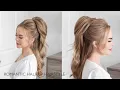 HALF UP PUFFY PONYTAIL Easy Hairstyles for Medium Long Hair