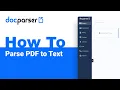 Docparser Academy How to Parse PDF to Text