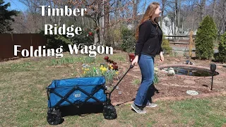 TIMBER RIDGE FOLDING WAGON COLLAPSIBLE CAMPING UTILITY CART Beach Garden REVIEW