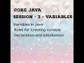 Session - 3 Variables In java