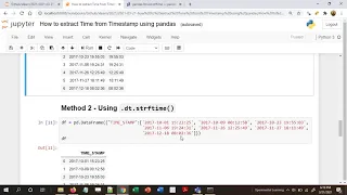 Python - How to extract Time from Timestamp using Pandas