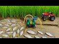 catch fish using mini diesel engine water pump for fish | fishing exciting | diy tractor