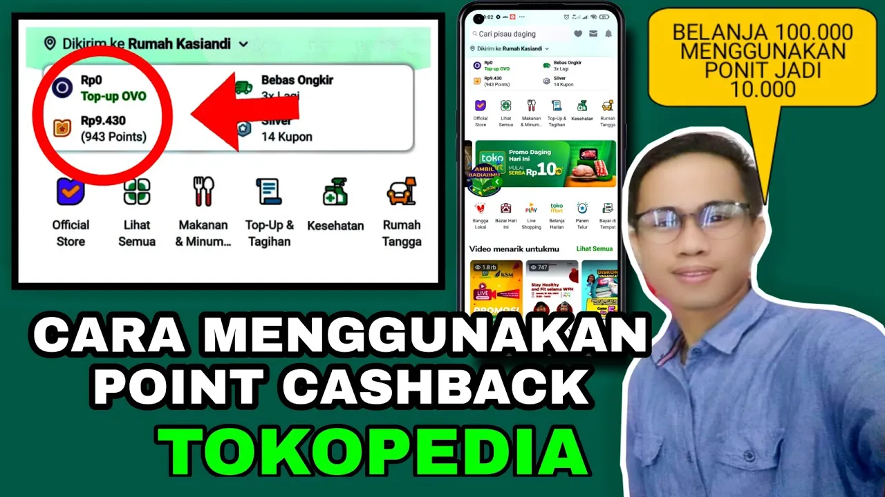 Cara beli pulsa & top up dengan kode promo cash back - aplikasi TOKOPEDIA terbaru 2020