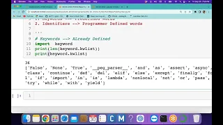Python Introduction Part 2 Keywords Identifiers Variables Basic Syntax