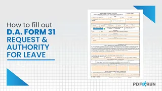 How to Fill Out DA-31 Form Request and Authority for Leave Online PDFRun