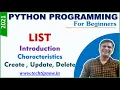 List Data Type in Python Programming Inserting Updating and Deleting List Item in List in Python