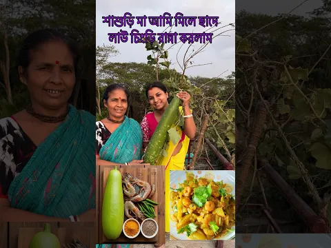 শাশুড়ি মায়ের সাথে লাউ চিংড়ি রান্না করলাম আবার নতুন রান্না ঘরে।#food#minivlog #villagefood#recipe