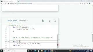 Array Reversal Hackerrank C Solution