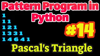Pattern Program in Python Pascal s Triangle