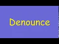 Denounce Synonym