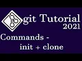 Git Tutorial 2021 - Commands init clone