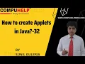 How to create Applets in Java CORE JAVA Tutorial www compuhelp in