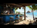 Summer Seaside Jazz🌴Tropical Coffee Shop and Relaxing Bossa Nova Music, Sea Wave Sounds