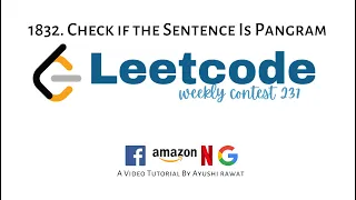 1832 Check if the Sentence Is Pangram Leetcode Weekly Contest 237