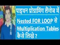 Multiplication Tables using Python Nested FOR LOOP
