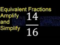 Equivalent fractions of by amplification and simplification example
