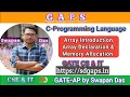 8 1 Array Introduction Array Declaration Memory Allocation For Array C Program By Swapan Das