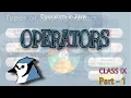 Operators Ch-4 Class-9 ICSE Part-1