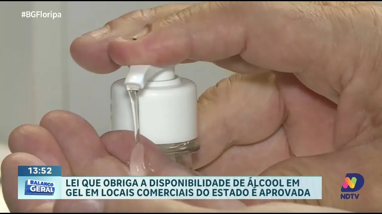 Lei estadual obriga uso de álcool em gel em locais comerciais de SC