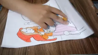 Coloring Page Girl and Wolf Lying on Hospital Bed 3   Fractal of Light