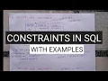 CONSTRAINTS IN SQL EXPLAINED WITH EXAMPLES