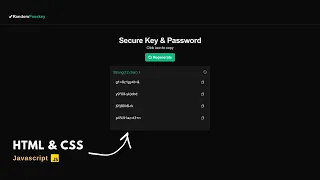 Random Password Generator using HTML CSS JavaScript Beginner JavaScript Project