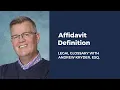 Affidavit Definition LEGAL GLOSSARY WITH ANDREW KRYDER ESQ