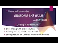 Simpson s Rule on Matlab Numerical Integration Error with Exact sol for any function