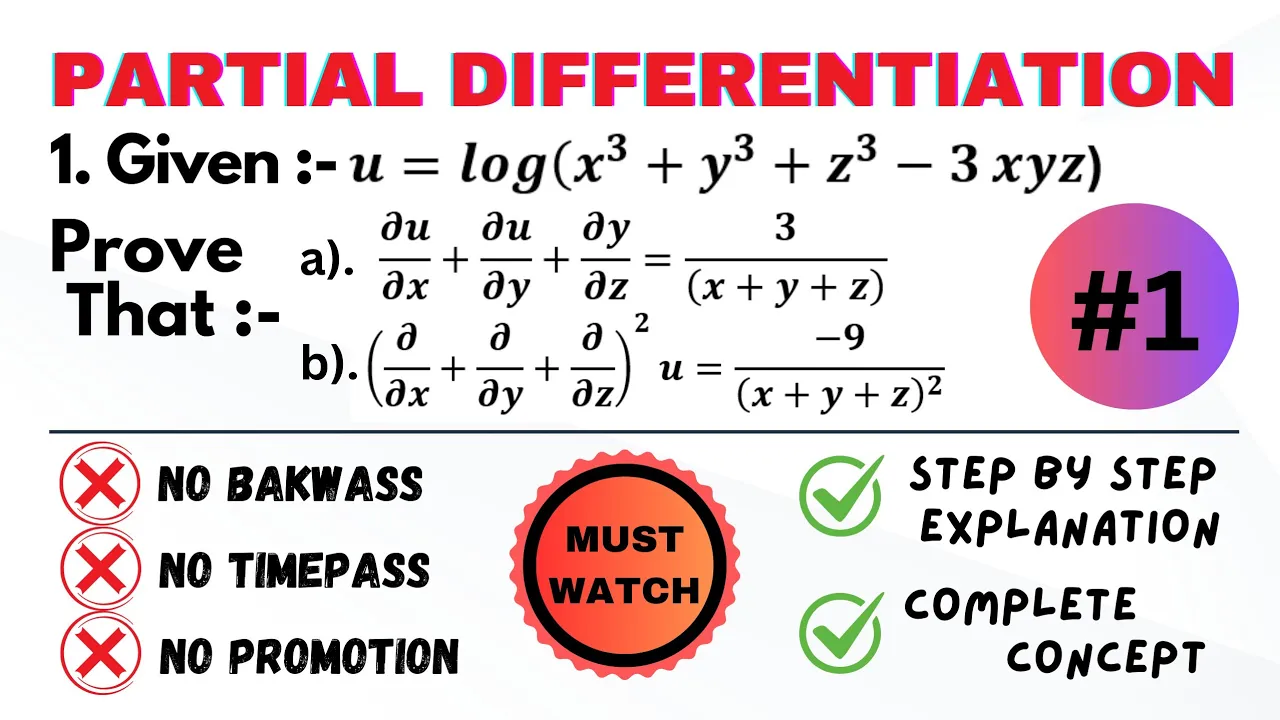 Partial differentiation | problem #1 | unit : multivariable calculus | @campuswallahyt