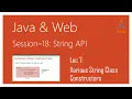String API in Java Various String Class Constructors in Java
