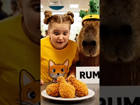 Rumi se comió la bandeja entera de pollo y pasó algo inesperado! #capibara #rumi