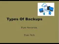 Types Of Backups Full Backup Differential Backup Incremental Backup Snapshot