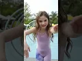 TOSWIM Girls Knee-Length One-Piece Swimsuit in Purple Luminous Mist with Lycra Fiber Key