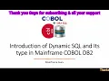 Dynamic SQL Introduction Its types in Mainframe COBOL DB2 MainframeGuru