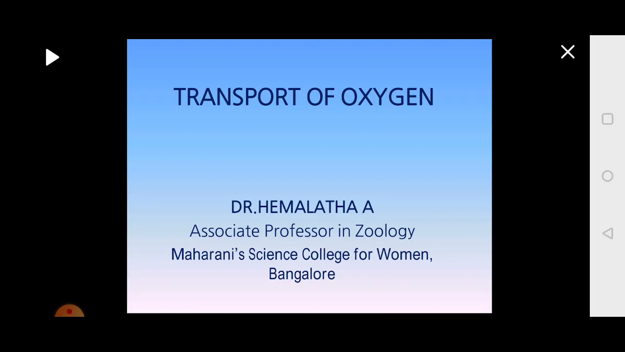 Transport of Oxygen.              Dr.Hemalatha A