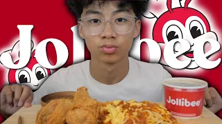Jollibee ASMR* Spaghetti and Crispy Chickenjoy | N.E Let's Eat