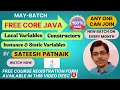 Free Core Java Class 3 Local Variable Instance Variable Static Variable Constructors In Java