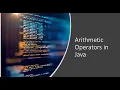 Arithmetic Operators in Java