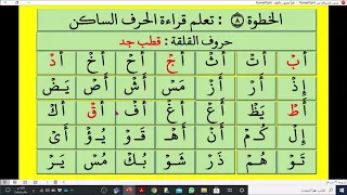 الخطوة 8 نحو كيف تقرأ القرآن قراءة الحرف الساكن 