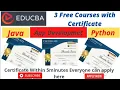 Free Courses With Certificate Java Python App Development Free Course Certificate Online