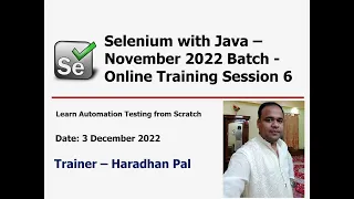 Selenium WebDriver with Java Training - November 2022 Batch