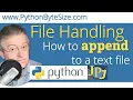 Python How to Append to a text file