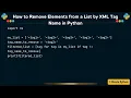 How to Remove Elements from a List by XML Tag Name in Python