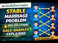 GeeksforGeeks todays POTD Stable Marriage Problem Easy Explanation 2026 latest POTD