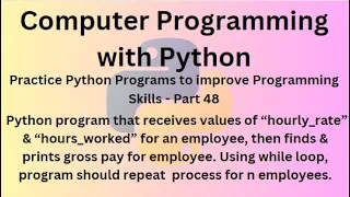 Python Programming Language Course - Practice Python Programs to improve Programming Skills Part 48