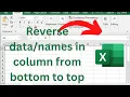 Reverse the data in a column from Bottom to Top in Excel TechLearning - Hub Learn Excel